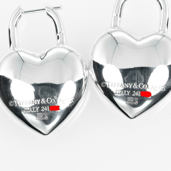 TIFFANY Authentic Silver Heart Earrings - Picture 4 of 7